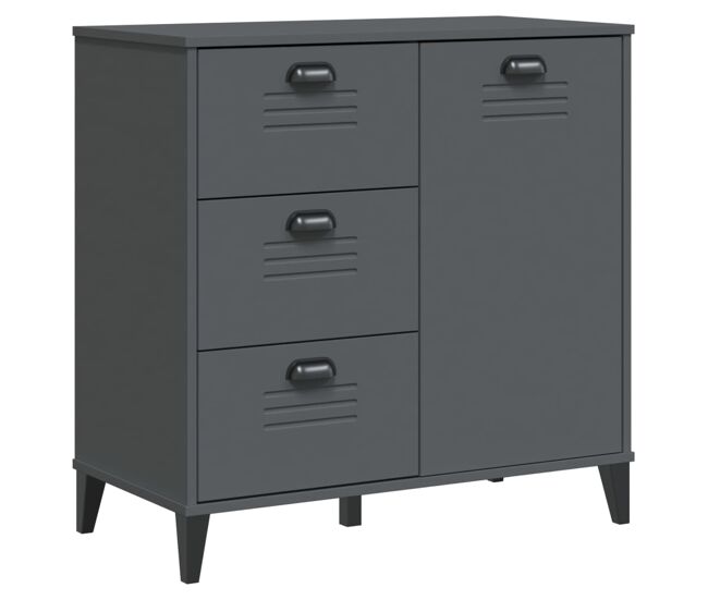 Aparador - mueble de almacenamiento madera de ingeniería gris antracita 80x40x80 cm es4414