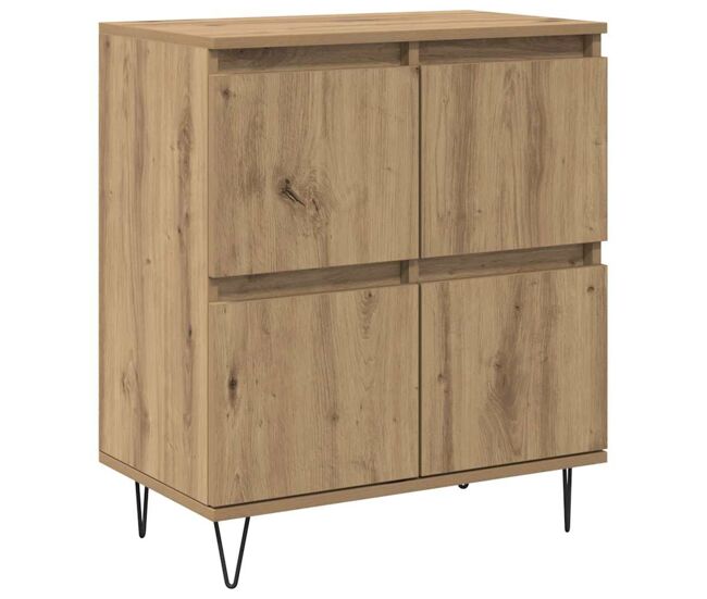 Aparador - mueble de almacenamiento roble artesanal 60 x 35 x 70 cm es4898