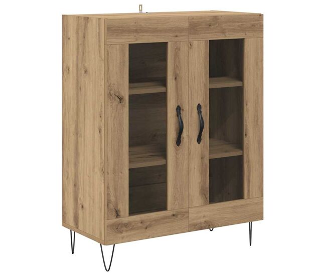 Aparador - mueble de almacenamiento roble artesanal 69,5 x 34 x 90 cm madera de ingeniería es4913