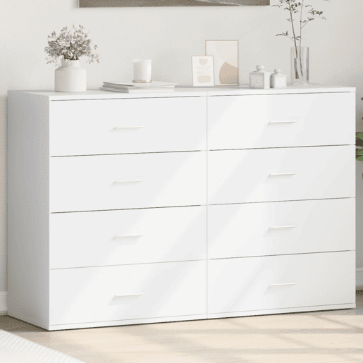 Aparadores - Bufetes - Móveis de apoio 2 pcs 60x39x80 cm derivados de madeira branco pt5176