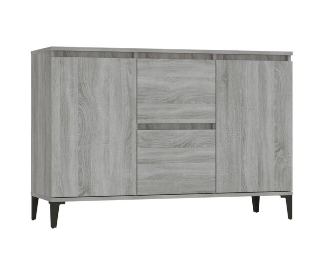 Aparador - mueble de almacenamiento de madera contrachapada gris sonoma 102x35x70 cm es2860