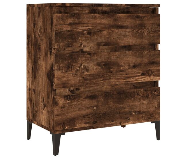 Aparador - mueble de almacenamiento madera contrachapada color roble ahumado 60x35x70 cm es4248