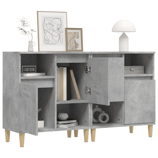 Aparadores - Bufetes - Móveis de apoio 2 pcs 60x35x70 cm derivados de madeira cinza cimento pt5130