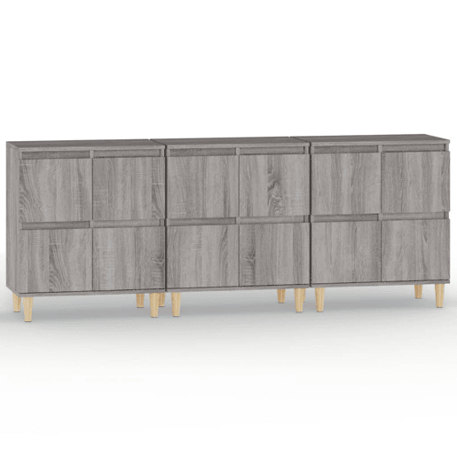 Aparadores - Bufetes - Móveis de apoio 3 pcs 60x35x70 cm derivados madeira cinza sonoma pt5312