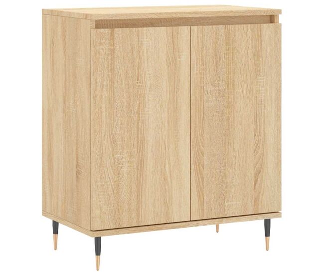 Aparador - mueble de almacenamiento de madera contrachapada roble sonoma 60x35x70 cm es3072