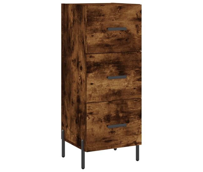 Aparador - mueble de almacenamiento madera de ingeniería roble ahumado 34,5x34x90 cm es4529