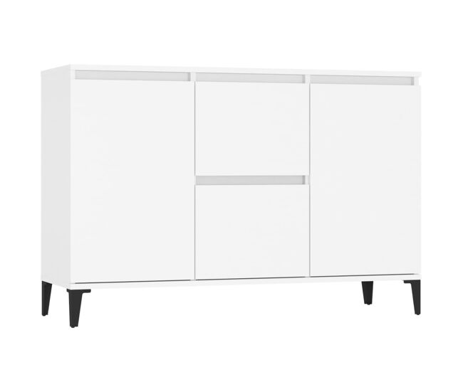 Aparador - mueble de almacenamiento de madera contrachapada blanco 102x35x70 cm es2445