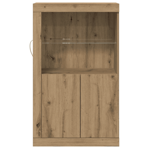 Aparador - Bufete - Móvei de apoio LED Carvalho Artesanal 60,5 x 37 x 100 cm pt4193
