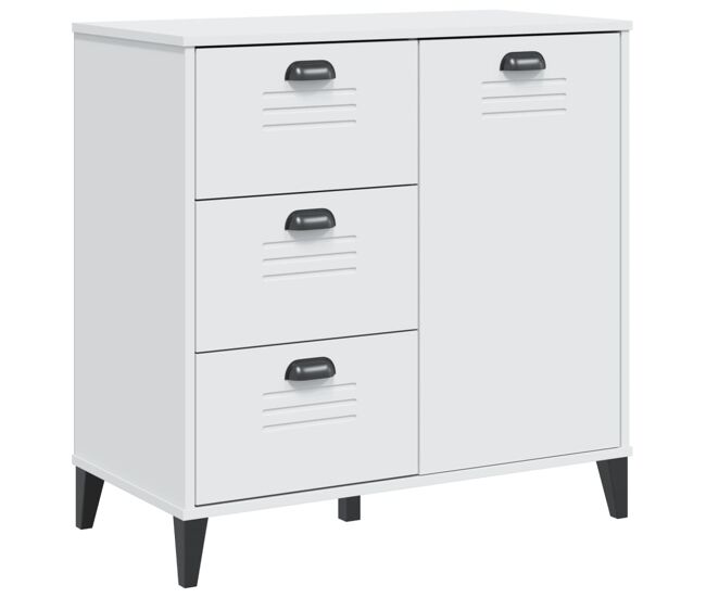 Aparador - mueble de almacenamiento madera de ingeniería blanco 80x40x80 cm es4403