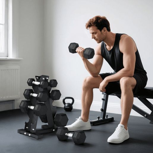 SPORTNOW Conjunto de Halteres de 8 Peças 50 kg Halteres Hexagonais 2x2kg 2x5kg 2x8kg 2x10kg com Suporte de Armazenamento e Punho Antiderrapante para Treino em Casa e Ginásio Preto