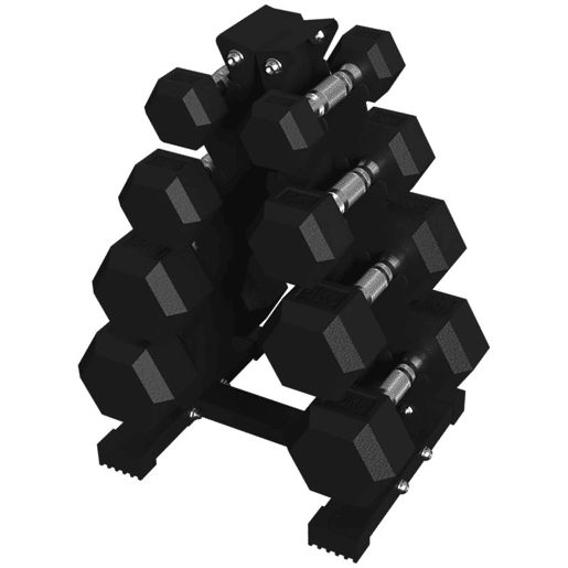 SPORTNOW Conjunto de Halteres de 8 Peças 50 kg Halteres Hexagonais 2x2kg 2x5kg 2x8kg 2x10kg com Suporte de Armazenamento e Punho Antiderrapante para Treino em Casa e Ginásio Preto