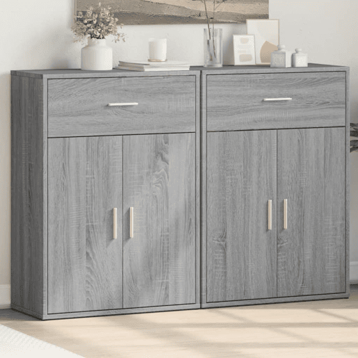 Aparadores - Bufetes - Móveis de apoio 2 pcs 60x30x84 cm derivados madeira cinzento sonoma pt5197