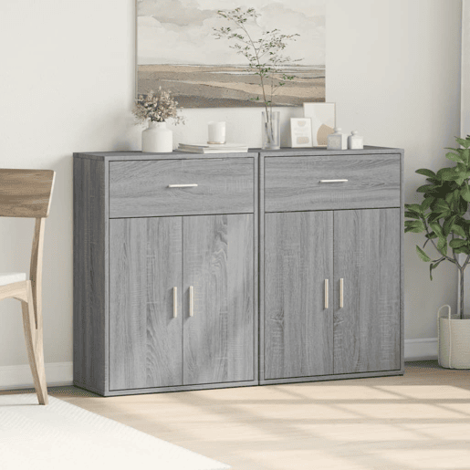 Aparadores - Bufetes - Móveis de apoio 2 pcs 60x30x84 cm derivados madeira cinzento sonoma pt5197
