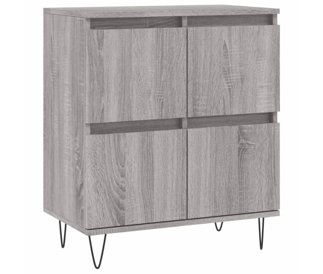 Aparador - mueble de almacenamiento de madera contrachapada gris sonoma 60x35x70 cm es2903