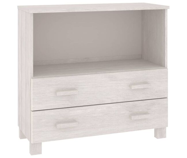 Aparador - mueble de almacenamiento madera maciza de pino blanca 85x35x80 cm es4109