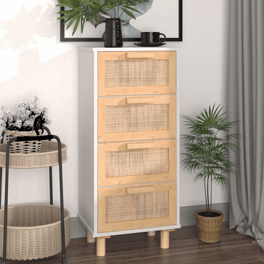 Aparador - Bufete - Móvei de apoio 40x30x90 cm madeira pinho maciçavime natural branco pt1669