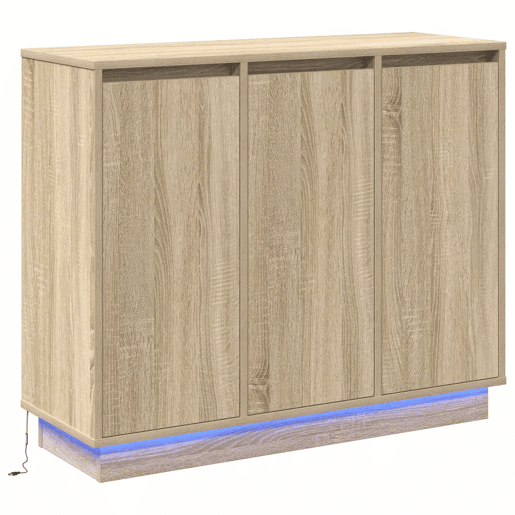 Aparador - Bufete - Móvei de apoio LED Carvalho Sonoma 90 x 32 x 75 cm Madeira processada pt4211
