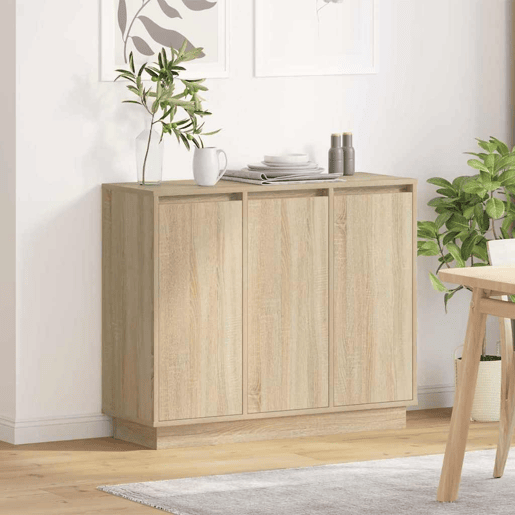 Aparador - Bufete - Móvei de apoio LED Carvalho Sonoma 90 x 32 x 75 cm Madeira processada pt4211