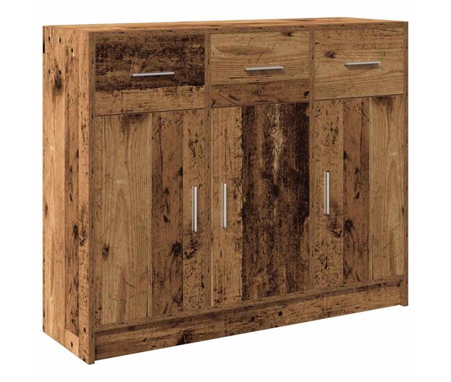 Aparador - mueble de almacenamiento de madera de ingeniería envejecida 91x28x75 cm es3258