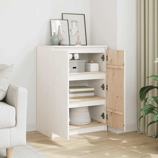 Aparador - Bufete - Móvei de apoio pinho maciço 60x36x84 cm branco pt4649