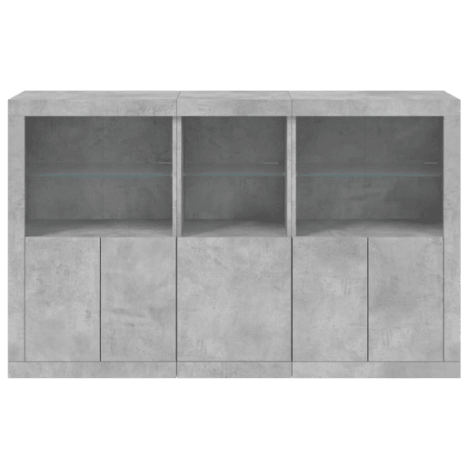Aparador - Bufete - Móvei de apoio com luzes LED 162x37x100 cm cinzento cimento pt1944