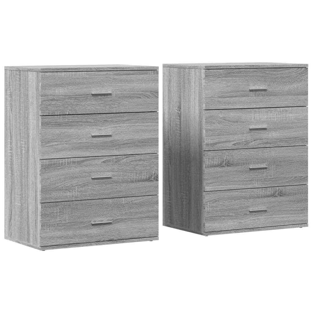 Aparador - Mueble de almacenamiento 2 uds 60 Roble/ Gris
