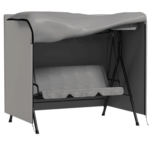 Outsunny Capa de Proteção para Baloiço de Jardim Exterior em Tecido Oxford 600D com 2 Fechos Impermeável 177x114x152 cm Cinzento