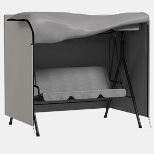 Outsunny Capa de Proteção para Baloiço de Jardim Exterior em Tecido Oxford 600D com 2 Fechos Impermeável 177x114x152 cm Cinzento