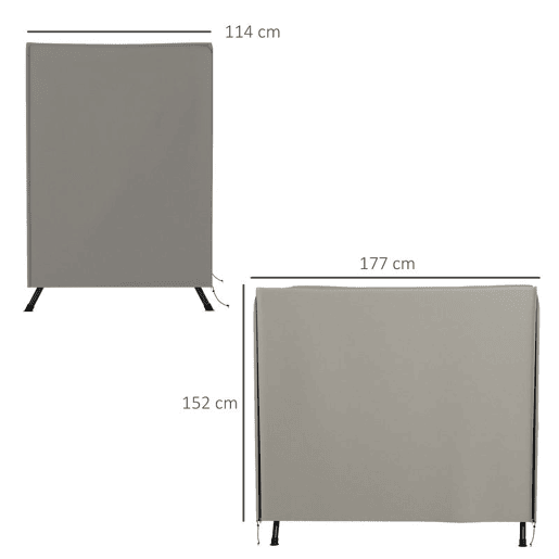 Outsunny Capa de Proteção para Baloiço de Jardim Exterior em Tecido Oxford 600D com 2 Fechos Impermeável 177x114x152 cm Cinzento