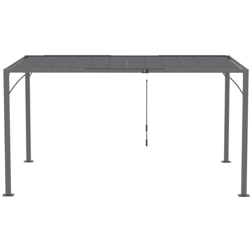 Outsunny Pérgola 390x295x213 cm para Jardim com Desenho de Lâminas Superiores Giratórias até 135° Proteção UV 50+ e Estrutura de Aço para Pátio Terraço Varanda Cinza