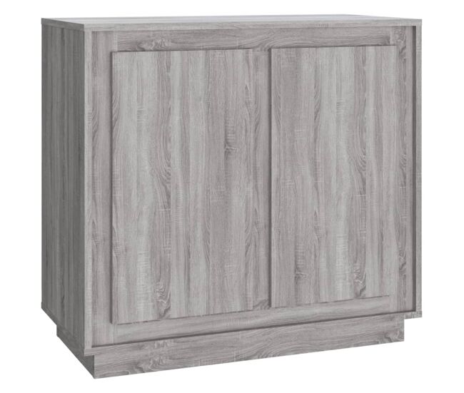 Aparador - mueble de almacenamiento de madera contrachapada gris sonoma 80x34x75 cm es2922