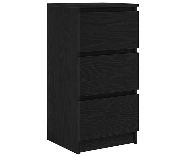 Aparador - mueble de almacenamiento de madera de roble negro 37,5x35x76 cm es3824