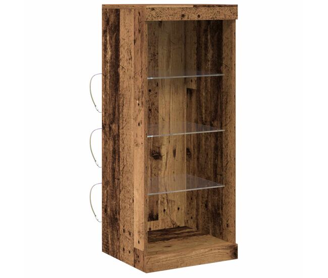 Aparador - mueble de almacenamiento led madera vieja 41 x 37 x 100 cm madera de ingeniería es4160