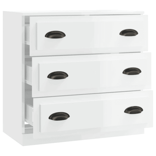 Aparador - Bufete - Móvei de apoio 70x35,5x67,5 cm derivados de madeira branco brilhante pt4216