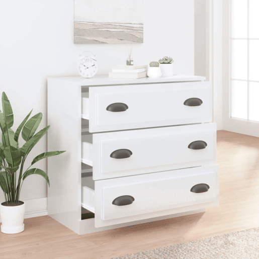 Aparador - Bufete - Móvei de apoio 70x35,5x67,5 cm derivados de madeira branco brilhante pt4216