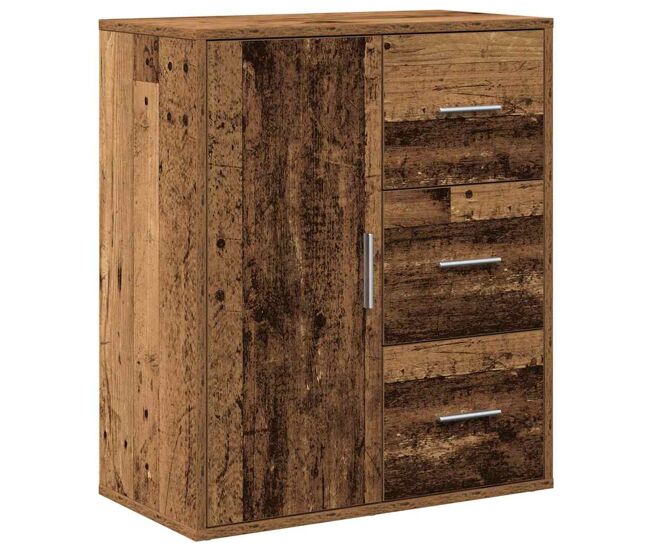 Aparador - mueble de almacenamiento madera vieja 60 x 31 x 70 cm madera de ingeniería es4696