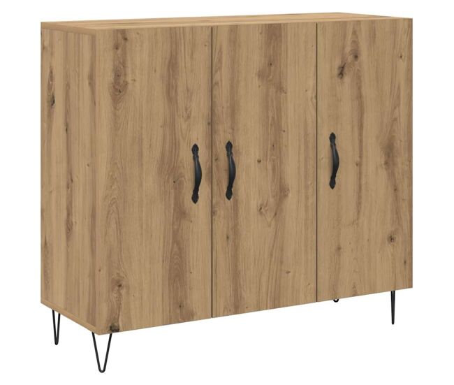 Aparador - mueble de almacenamiento roble artesanal 90 x 32,5 x 80 cm madera de ingeniería es4925