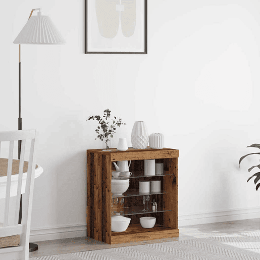 Aparador - Bufete - Móvei de apoio LED Madeira antiga 60,5 x 37 x 67 cm pt4166