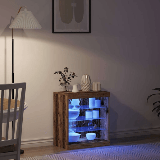 Aparador - Bufete - Móvei de apoio LED Madeira antiga 60,5 x 37 x 67 cm pt4166