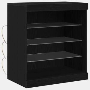 Aparador - Bufete - Móvei de apoio LED Carvalho Preto 60,5 x 37 x 67 cm pt4206