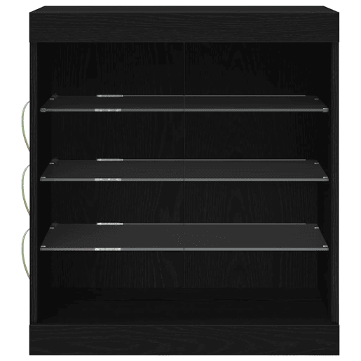 Aparador - Bufete - Móvei de apoio LED Carvalho Preto 60,5 x 37 x 67 cm pt4206