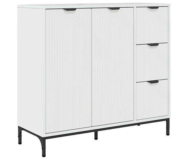 Aparador - mueble de almacenamiento brillante 89,5 x 33 x 82 cm madera de ingeniería es1682