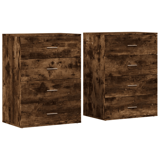 Aparadores - Bufetes - Móveis de apoio 2 pcs 60x39x80 cm derivados madeira carvalho fumado pt5222