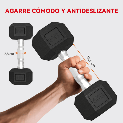 SPORTNOW Conjunto de Halteres de 6 Peças 36 kg Halteres Hexagonais 2x4kg 2x6kg 2x8kg com Suporte de Armazenamento e Punho Antiderrapante para Treino em Casa ou Ginásio Preto