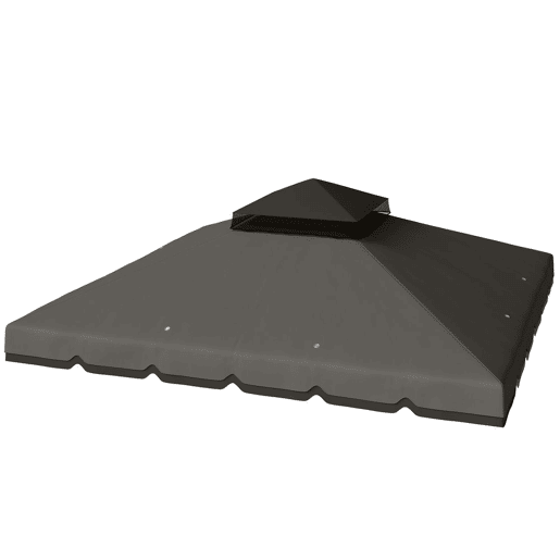 Outsunny Teto de Substituição para Pérgola 3x3 m Cobertura com Teto Duplo 8 Orifícios de Drenagem e Proteção UPF 30+ APENAS Toldo de Substituição Cinzento Claro