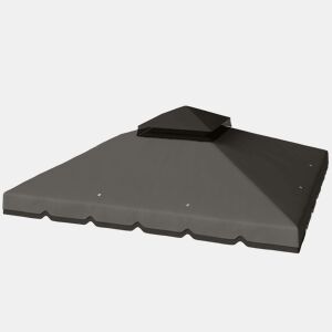 Outsunny Teto de Substituição para Pérgola 3x3 m Cobertura com Teto Duplo 8 Orifícios de Drenagem e Proteção UPF 30+ APENAS Toldo de Substituição Cinzento Claro