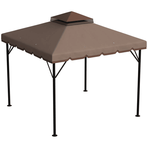 Outsunny Teto de Substituição para Pérgola 3x3 m Cobertura com Teto Duplo 8 Orifícios de Drenagem e Proteção UPF 30+ APENAS Toldo de Substituição Caqui