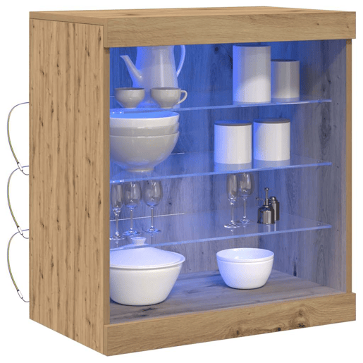Aparador - Bufete - Móvei de apoio LED Carvalho Artesanal 60,5 x 37 x 67 cm pt4195