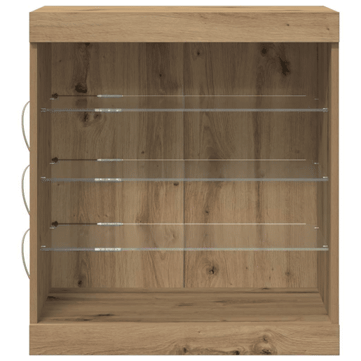 Aparador - Bufete - Móvei de apoio LED Carvalho Artesanal 60,5 x 37 x 67 cm pt4195