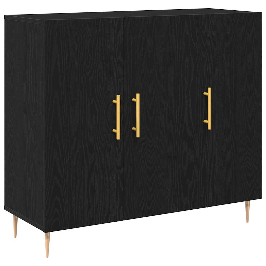 Aparador - Mueble de almacenamiento 90 Negro/ Madera